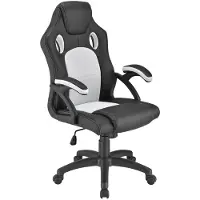 Juskys Racing Schreibtischstuhl Montreal (weiss) - Gaming Stuhl ergonomisch, höhenverstellbar & gepolstert, bis 120 kg - Bürostuhl Drehstuhl
