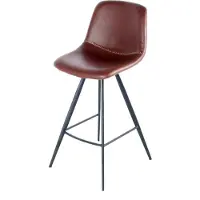 Hearthome & Living | Set mit 2 Barhockern Samantha braun Kunstleder 56.5x47.5x102 cm | NADUVI