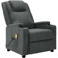 The Living Store Massagesessel Anthrazit Kunstleder