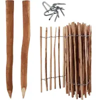 Aquagart 5m Komplett Set Staketenzaun 50cm hoch Lattenabstand 4-6cm mit 5 Holzpfosten 1,0...