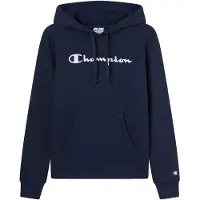 Champion Damen Kapuzen-Sweatshirt mit Script-Logo Marineblau - M