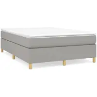 Syfax Boxspringbett mit Matratze Hellgrau 140x190 cm Stoff