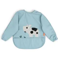 Done by Deer Tiny Farm Langärmliges Lätzchen mit Tasche, Blue
