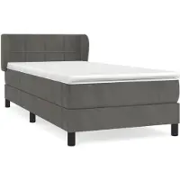 Syfax Boxspringbett mit Matratze Dunkelgrau 100x200 cm Samt