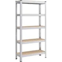 Songmics Standregal, Bücherregal, Lagerregal, 5 Ablagen, Küchenregal, Regal, 30 x 75 x 150 cm, bis 650 kg belastbar, verstellbare Ablagen GLR030E01