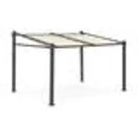 Sweeek - WANDPERGOLA 3X4M mit Schiebeleinwand - Ecru