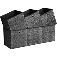 Songmics Aufbewahrungsbox Ordnungsboxen Aufbewahrungsbox, 6er Set, Ordnungsboxen aus Vliesstoff mit Griff