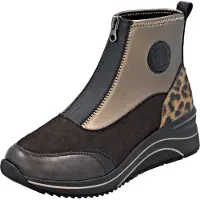 Remonte Damen Stiefelette Herbst in Weite H, Reißverschluss und Keilabsatz D0T78, Größe:41 EU, Farbe:Mehrfarbig
