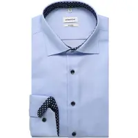 Seidensticker Businesshemd "Schwarze Rose", Herren, Gr. L (41), normale Ärmellängen, blau, 100% Baumwolle, unifarben, tailored fit, 2-Knopf-Manschette, Hemden Businesshemd, Shaped 1/1 Kentkragen Uni