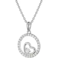 Trendor 28410 Damen-Kette mit Zirkonia Herz-Anhänger 925 Silber Rhodiniert