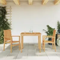 vidaXL [Home] Stapelbare Gartenstühle 2 Stk. 56,5x57,5x91 cm Massivholz Teak , Neue Mode 2024 im häuslichen Leben