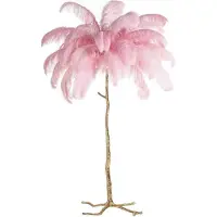 Casa Padrino Luxus Stehleuchte Palme Rosa / Gold 110 x 110 x H. 175 cm - Moderne Stehlampe im Palmen Design - Luxus Leuchten - Luxus Qualität