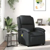 vidaXL CLORIS Aufstehsessel Massagesessel Schwarz Echtleder, 21,35 kg