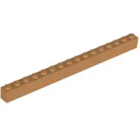 LEGO 250 Stück 2465 Stein Brick 1x16 Part Basic Steine 250 Mittleres Nougat
