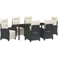 vidaXL 7-teiliges Garten-Dining-Set Schwarz Poly-Rattan, Gartenstühle DesignMöbel Neu