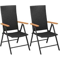 vidaXL Stapelbare Gartenstühle 2 Stk. Poly Rattan Schwarz , Gartenstühle Design 2024