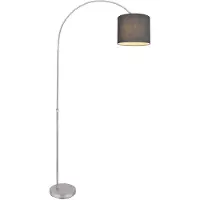 Etc-shop Bogenstehleuchte, Textil anthrazit, höhenverstellbar, H 195 cm