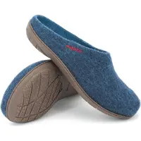 Gottstein Magicfelt 736 Uni Wollfilz-Pantoffel mit Gummisohle Petrolblau (Dark Petrol), 17-736-4827 - Gr. 46