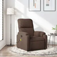 vidaXL CLORIS Aufstehsessel Massagesessel Braun Mikrofasergewebe, 20,55 kg