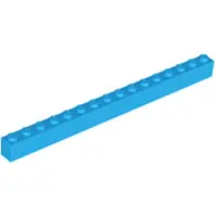 LEGO 250 Stück 2465 Stein Brick 1x16 Part Basic Steine 250 Dunkles Azurblau