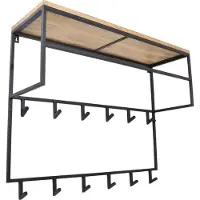 Loft42 Jip Garderobenständer - 12 Haken - Metall - Schwarz - 100x80x33