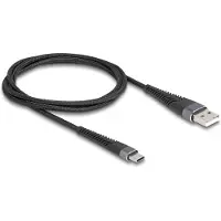 DeLOCK 81121, 1 m, USB A, USB C, USB 2.0, 0,48 Gbit/s, Anthrazit, Schwarz