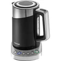 Concept RK3171, 1,7 l, 2200 W, Schwarz, Metallisch, Kunststoff, Edelstahl, Regelbare Temperatur, Wasserstandsanzeige