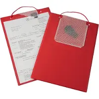Eichner Auftragstasche Plus, Klettverschluss und Schlüsselfach, für DIN A4 Dokumente, rot, 10 Stück