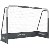 Hudora Fussballtor RoCo 240 mit Torwand (hochwertig, stabile Netz- und Bodenverankerung, Punktzähler) schwarz - 240x160x85cm