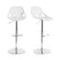 Miliboo Design-Barhocker Barock Weiß 2er Set BAROCCA.