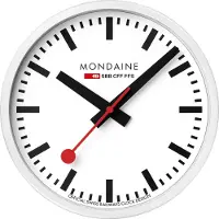 Mondaine A990.CLOCK.10SBB Wanduhr Quarz 25 cm Weiß