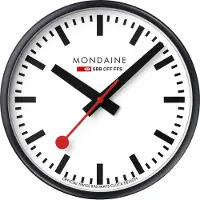 Mondaine A990.CLOCK.12SBB Wanduhr Quarz 25 cm Schwarz/Weiß