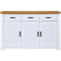 Inter Link Maluno Kommode Massivholz Kiefer Weiß/Oak Colori