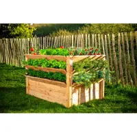 Westmann Premium XL Lärchenholz Hochbeet und Kräuterbeet 125x91 cm