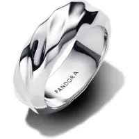 Pandora 193886C00 Breiter Bandring für Damen Wellig Silber