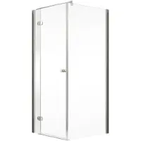Schulte Duschtür mit Seitenwand mit Drehtür MasterClass ExpressPlus 90 x 90 x 200 cm Profil chrom Klarglas schmutzabweis