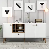 Emob Skye Decor, Napoli - White, Konsole, Weiß, 100 % MELAMINBESCHICHTETE SPANPLATTEN, 180 x 35 x 81 cm 845HCT5337