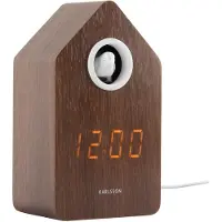 Karlsson - Wecker Cuckoo Led - Dunkelbraun - 6x9x15.3cm