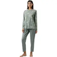 Mey Anzug 7/8 lang, langarm Serie Painted Paisley Dusty Teal | Größe 46