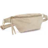 Elbsand Bauchtasche "Umhängetasche, Ledertasche, Brusttasche, Crossbody Bag, Gürteltasche" Handtasche Damen zum Umhängen aus weichem Veloursleder