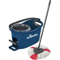 Vileda Bodenwischer-Set "Turbo Colors Blau", (3 St., Komplettset aus Bodenwischer, Eimer und Wischmop), mit 3-teiligem Teleskopstiel, bis zu 130cm ausziehbar