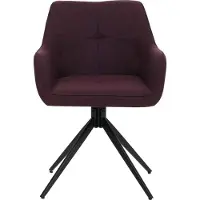 Mendler 6er-Set Esszimmerstuhl MCW-O47, Küchenstuhl Armlehne, drehbar Auto-Return, Stoff/Textil (270g/m²) bordeaux
