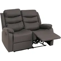 Mendler 2er Kinosessel MCW-O62, Relaxsessel Fernsehsessel mit Armlehne, Liegefunktion Kunstleder grau