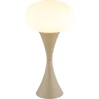 Globo Tischleuchte Metall sandfarben matt, Glas opal, Kabel PVC weiß, Wippschalter am Kabel, ø: 180mm, H: 369mm, Kabellänge 1500mm, exkl. 1x E14 25W 230V