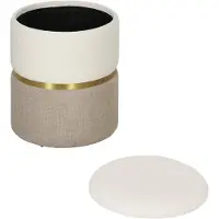 HOMCOM Sitzhocker mit Stauraum Hocker mit Deckel 36 x 36 x 44 cm Cremeweiß