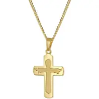 Trendor 28598 Kreuz-Anhänger Gold 333 / 8 Kt. + Goldplattierte Silber-Kette