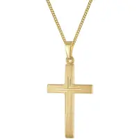 Trendor 28592 Kreuz Gold 333 mit vergoldeter Silberkette