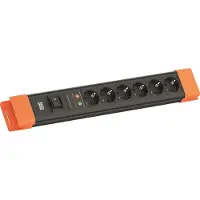 Bachmann CONNECTUS 6xCEE7/3, 1xSPD 1xSchalter 2,0m CEE7/7 Sw/Or