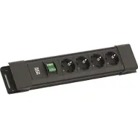 Bachmann CONNECTUS 4xCEE7/3, 1xSchalter 2,0m CEE7/7 Schwarz