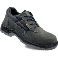 Blackleather Footwear de Safety Perforated S1P Metal Free Leather de Split leather